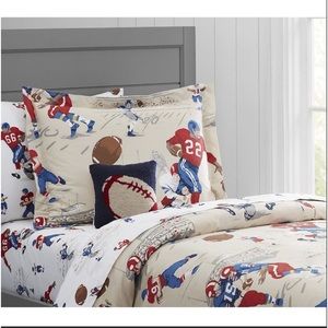 pottery barn kids vintage print football full size duvet cover and shams